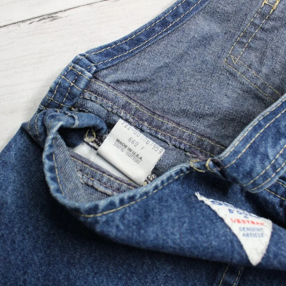 Oshkosh B'gosh Vestbak Denim Bib Overalls Shorts Baby Girl's Size 24 Months USA
